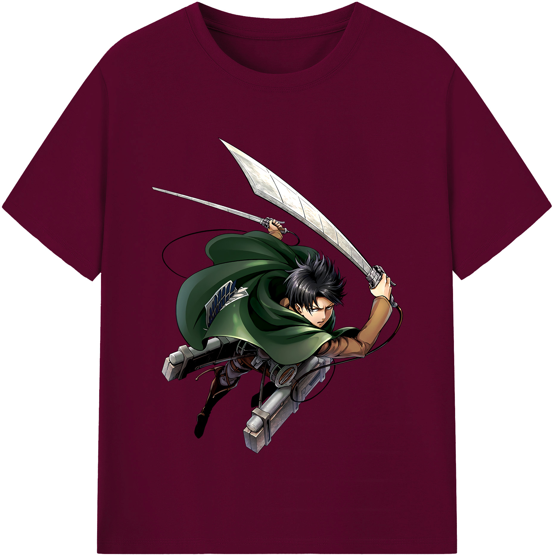 （画像用） 進撃の巨人 リヴァイ·アッカーマン Attack on Titan Levi Ackerman レディースカジュアルプリントTシャツ（綿100％）